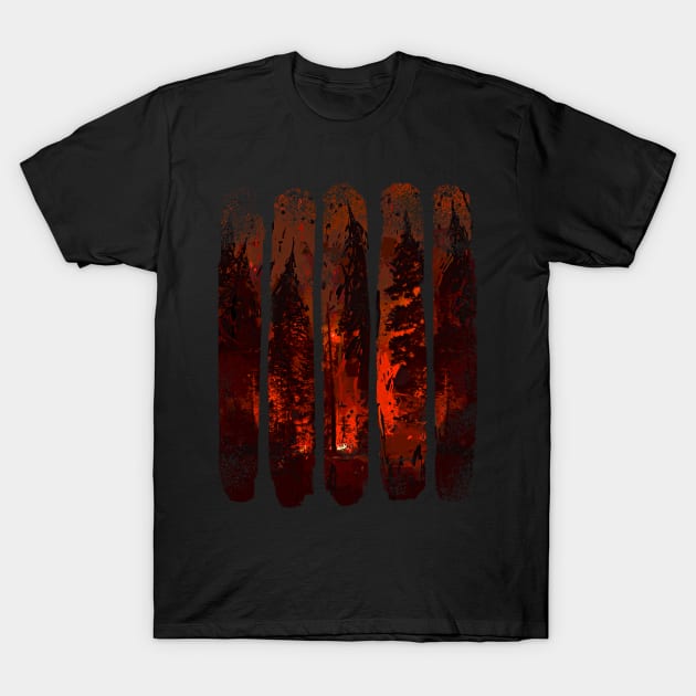 Wildfire - Forest Fire Inferno T-Shirt by Area31Studios